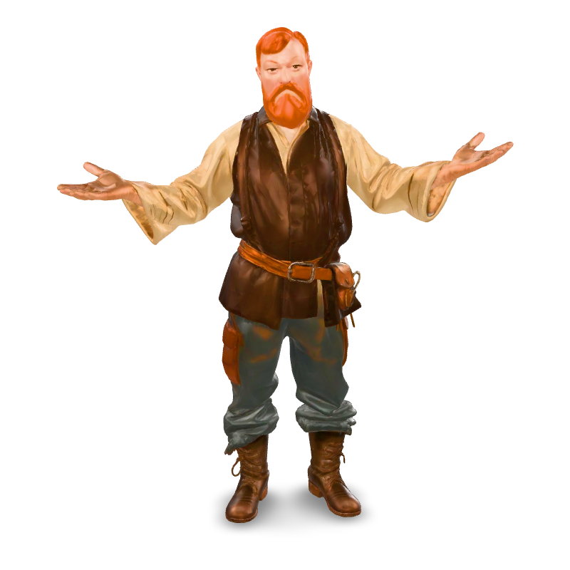Jolly medieval drunkard, rigged with idle animation