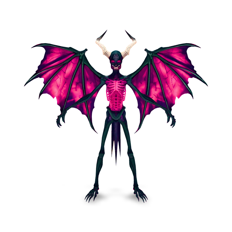 Winged demon wraith, rigged (Meshy)