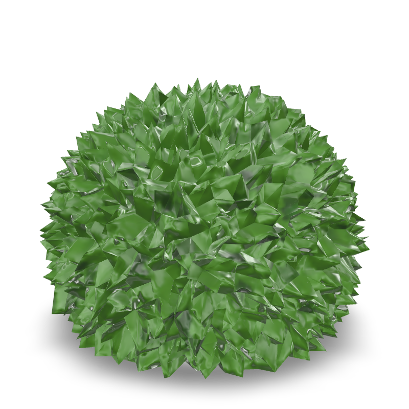 Low-poly leafy bush