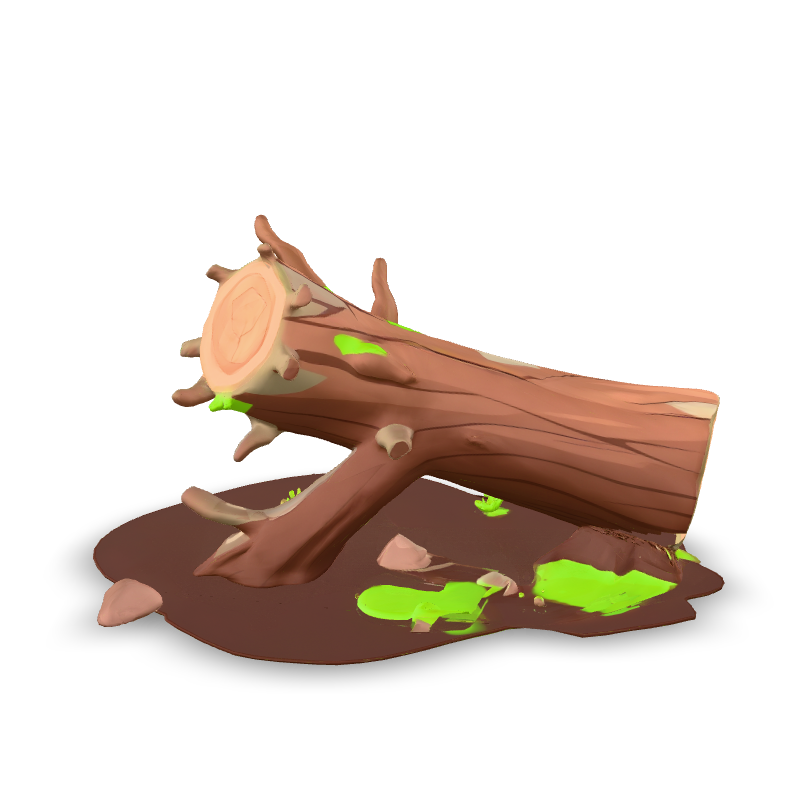 Low-poly fallen log