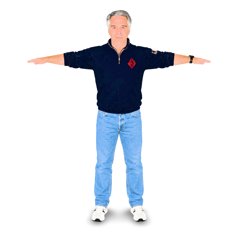 Rigged middle-aged man in navy quarter-zip and jeans
